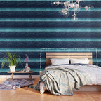 Garlands of stars, watercolor teal ocean Wallpaper Gallery Image 3