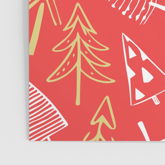 Christmas pine tree doodle art pattern Poster Gallery Image 3