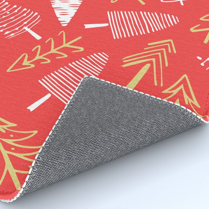 Christmas pine tree doodle art pattern Rug Gallery Image 4