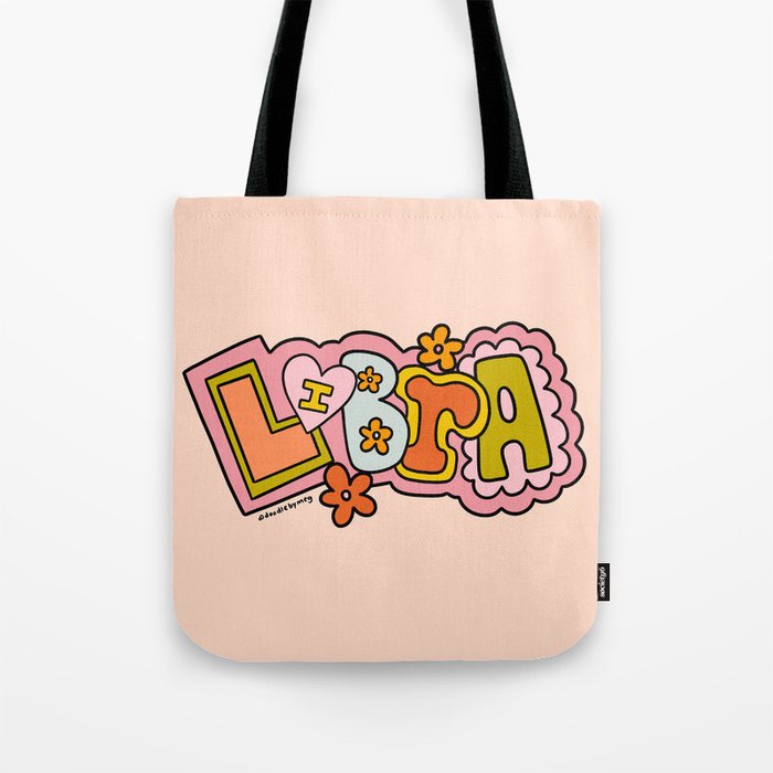 Libra Doodle Letters Tote Bag Gallery Image 1