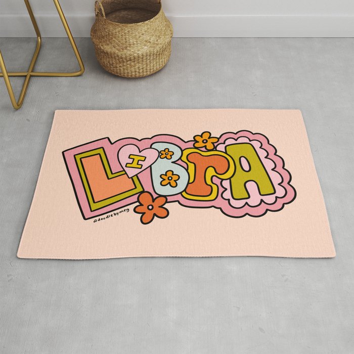 Libra Doodle Letters Rug Gallery Image 1