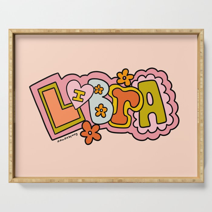 Libra Doodle Letters Serving Tray Gallery Image 1