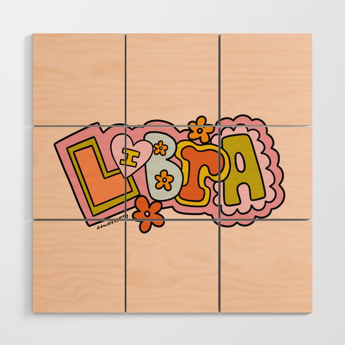 Libra Doodle Letters Wood Wall Art Gallery Image 1