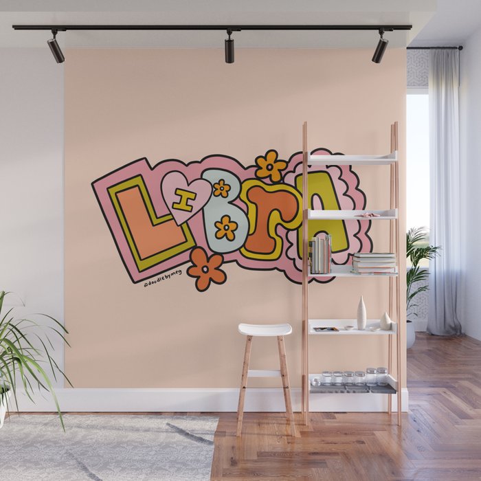 Libra Doodle Letters Wall Mural Gallery Image 1