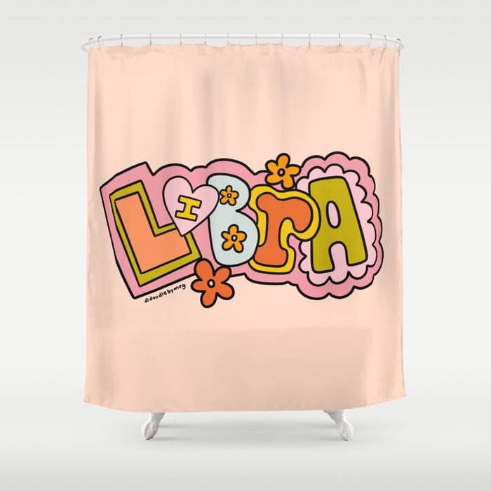 Libra Doodle Letters Shower Curtain Gallery Image 1