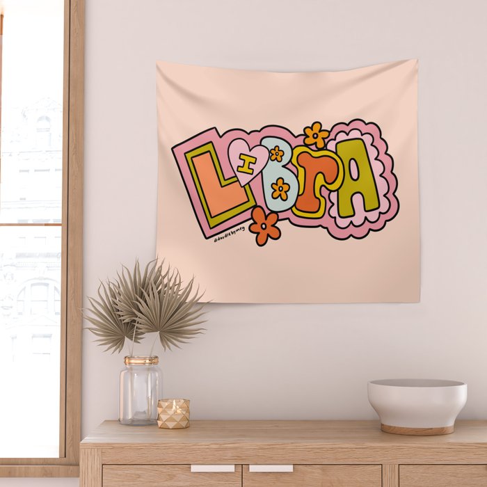 Libra Doodle Letters Wall Tapestry Gallery Image 2