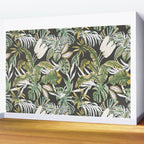 Dark watercolor jungle 1 Wall Mural Gallery Image 2