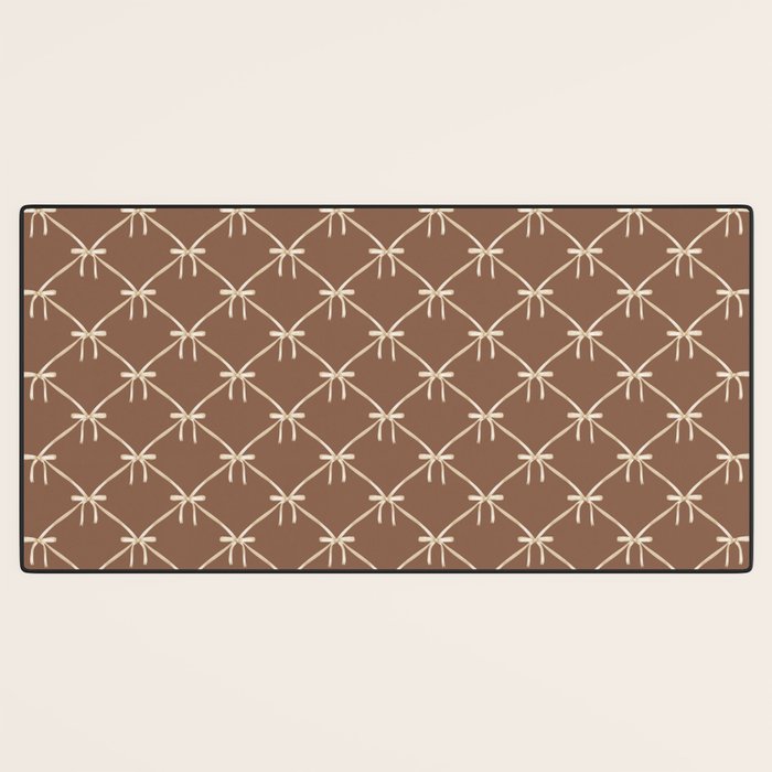 Bows and Ribbons Pattern LXII Coffee Creme Desk Mat Gallery Image 3