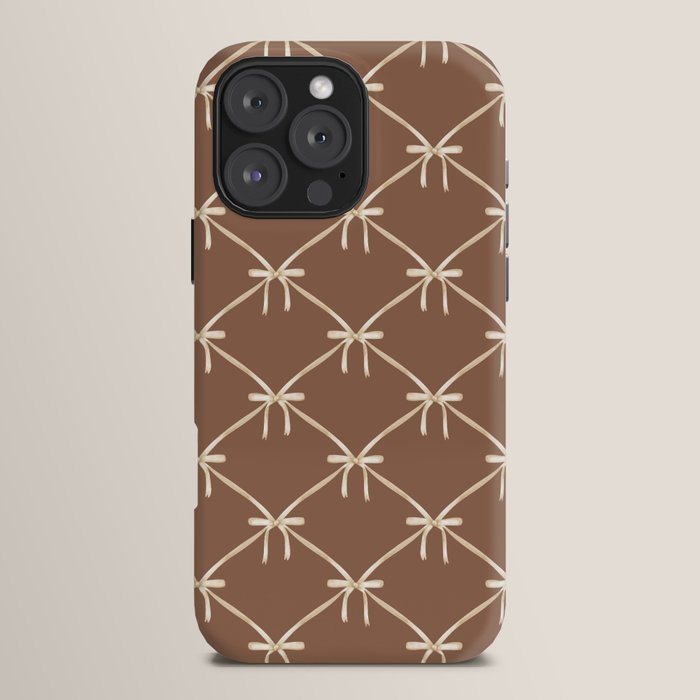Bows and Ribbons Pattern LXII Coffee Creme iPhone Case Gallery Image 16