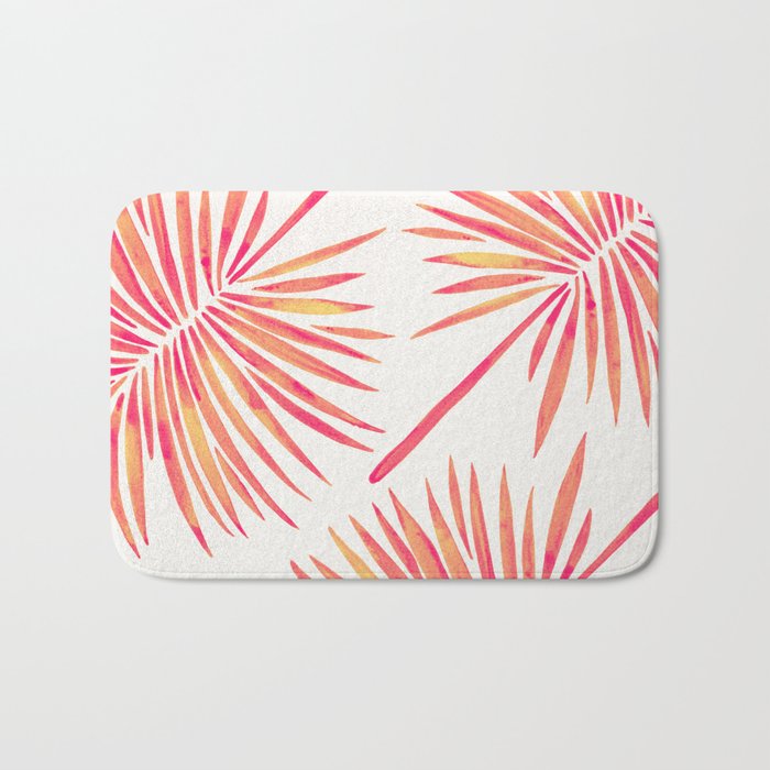 Tropical Fan Palm - Pink Palette Bath Mat Gallery Image 1