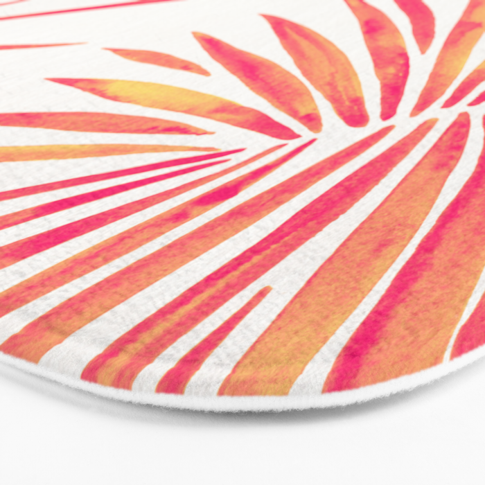 Tropical Fan Palm - Pink Palette Bath Mat Gallery Image 3