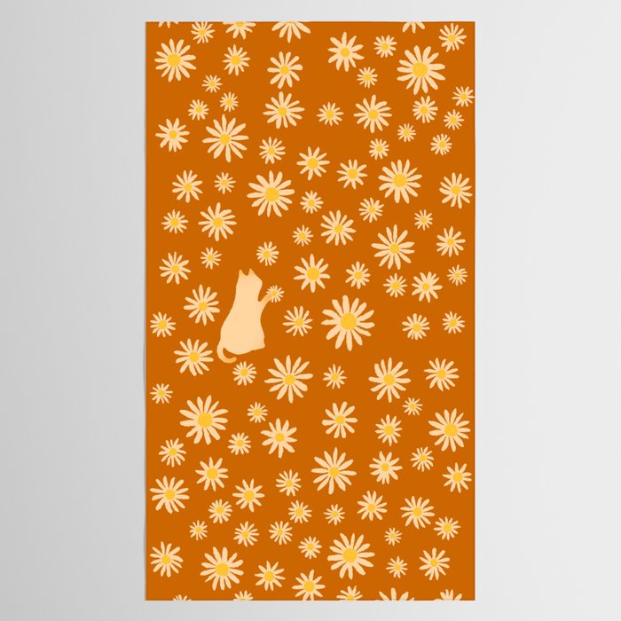 Hidden cat 44o Autumn flowers fall Tablecloth Gallery Image 2