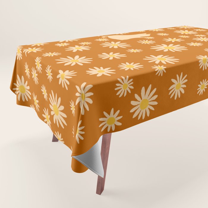 Hidden cat 44o Autumn flowers fall Tablecloth Gallery Image 1