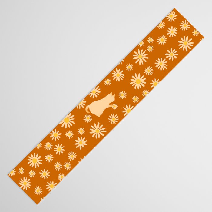 Hidden cat 44o Autumn flowers fall Table Runner Gallery Image 3