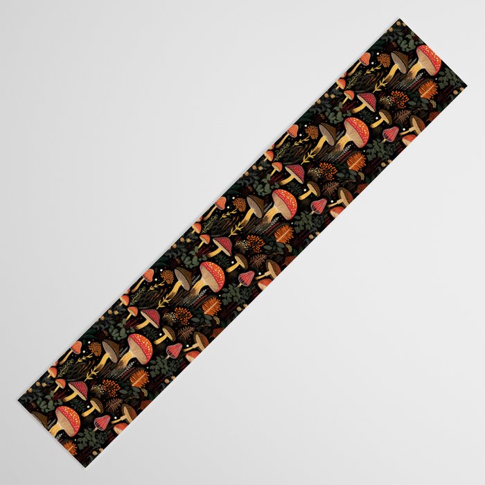 Dark Forest Magic Mushrooms Art Table Runner Gallery Image 3