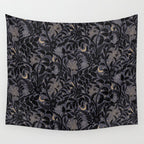 Mysterious Garden - midnight violet Wall Tapestry Gallery Image 4