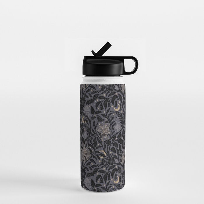 Mysterious Garden - midnight violet Water Bottle Gallery Image 1