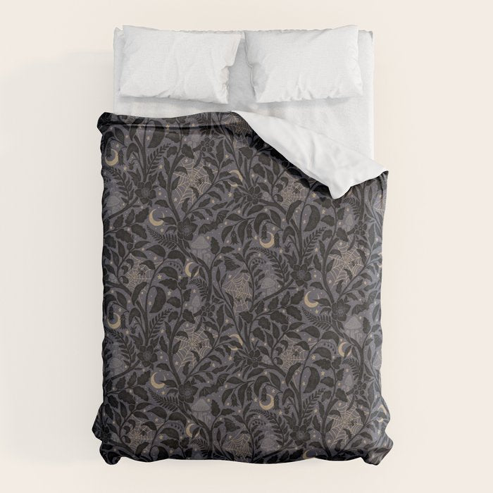 Mysterious Garden - midnight violet Duvet Cover Gallery Image 6