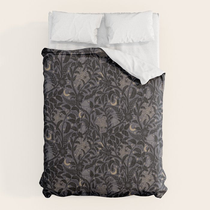 Mysterious Garden - midnight violet Comforter Gallery Image 1