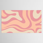 Modern Retro Liquid Swirl Abstract Pattern Square in Rose Pink and Salmon Tablecloth Gallery Image 2