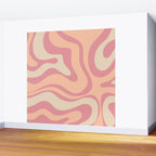 Modern Retro Liquid Swirl Abstract Pattern Square in Rose Pink and Salmon Wall Mural Gallery Image 2