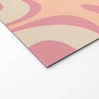 Modern Retro Liquid Swirl Abstract Pattern Square in Rose Pink and Salmon Welcome Mat Gallery Image 2