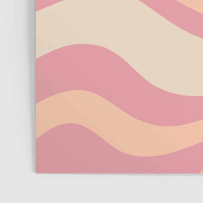 Modern Retro Liquid Swirl Abstract Pattern Square in Rose Pink and Salmon Poster Gallery Image 3