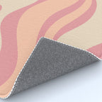 Modern Retro Liquid Swirl Abstract Pattern Square in Rose Pink and Salmon Rug Gallery Image 4