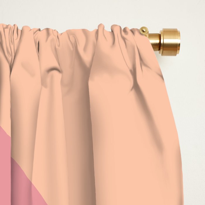 Modern Retro Liquid Swirl Abstract Pattern Square in Rose Pink and Salmon Window Curtain Gallery Image 2