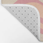 Modern Retro Liquid Swirl Abstract Pattern Square in Rose Pink and Salmon Bath Mat Gallery Image 2