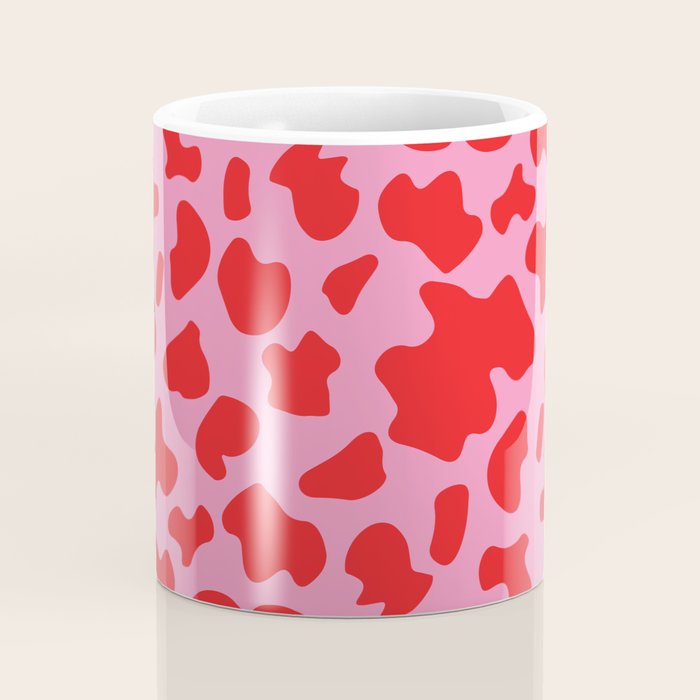Cow Print in Pink and Red Coffee Mug Gallery Image 4