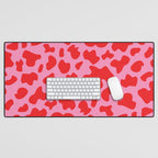 Cow Print in Pink and Red Desk Mat Gallery Image 1
