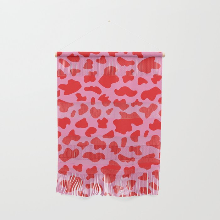 Cow Print in Pink and Red Wall Hanging Gallery Image 1