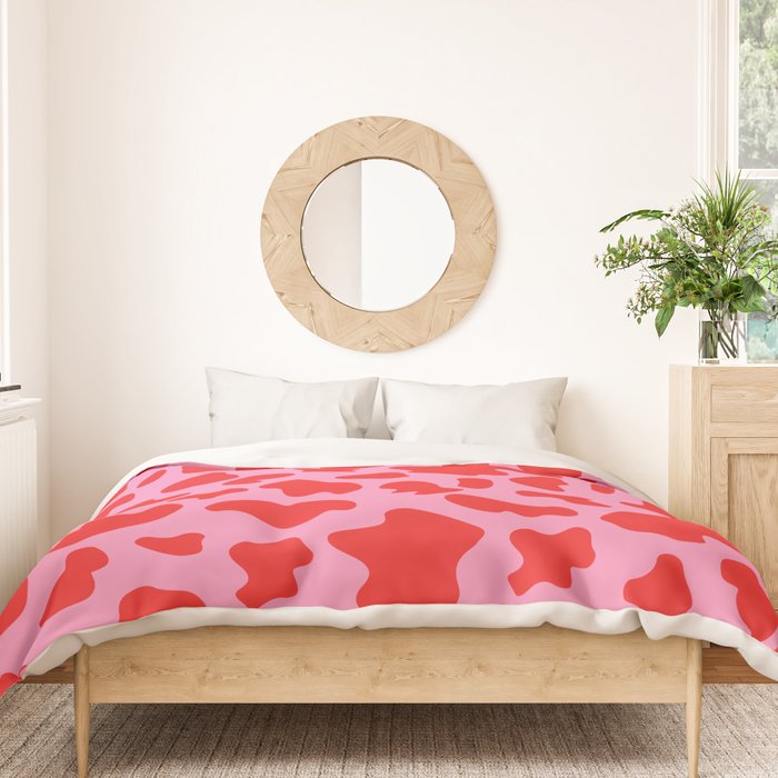 Cow Print in Pink and Red Duvet Cover Gallery Image 3