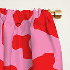Cow Print in Pink and Red Window Curtain Gallery Image 2