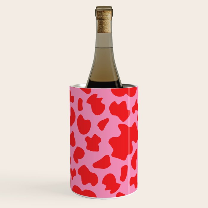 Cow Print in Pink and Red Wine Chiller Gallery Image 1
