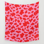 Cow Print in Pink and Red Wall Tapestry Gallery Image 4