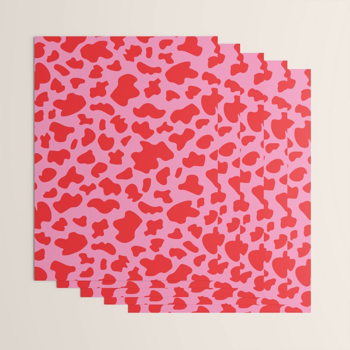 Cow Print in Pink and Red Wrapping Paper Gallery Image 3