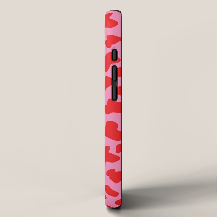 Cow Print in Pink and Red iPhone Case Gallery Image 2