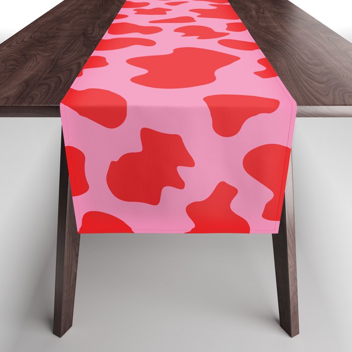 Cow Print in Pink and Red Table Runner Gallery Image 1