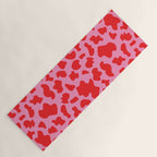 Cow Print in Pink and Red Yoga Mat Gallery Image 1