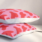 Cow Print in Pink and Red Pillow Sham Gallery Image 3