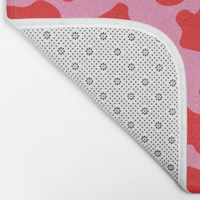Cow Print in Pink and Red Bath Mat Gallery Image 2
