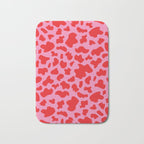 Cow Print in Pink and Red Bath Mat Gallery Image 1