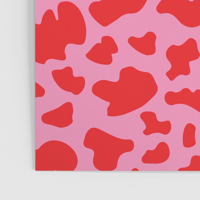 Cow Print in Pink and Red Poster Gallery Image 3