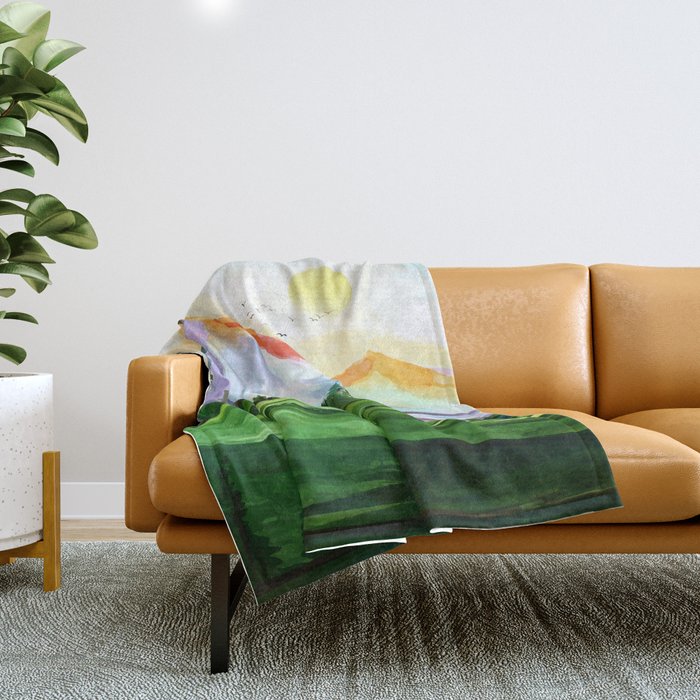 Colorful Landscape 4 Throw Blanket Gallery Image 1