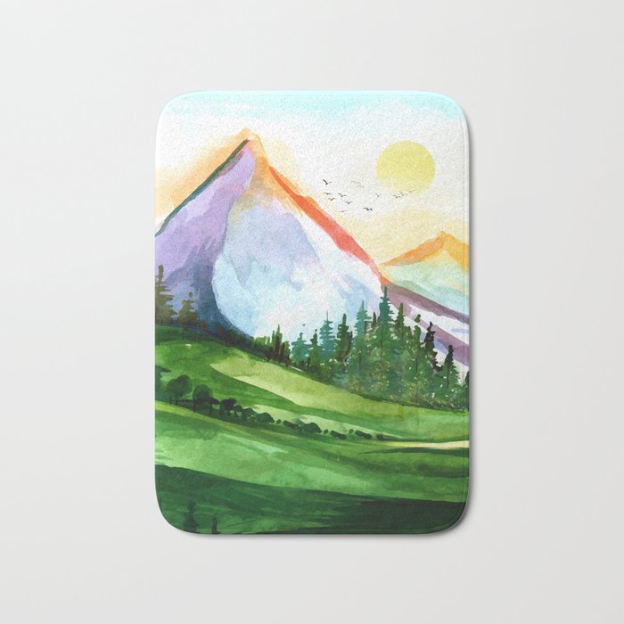 Colorful Landscape 4 Bath Mat Gallery Image 1