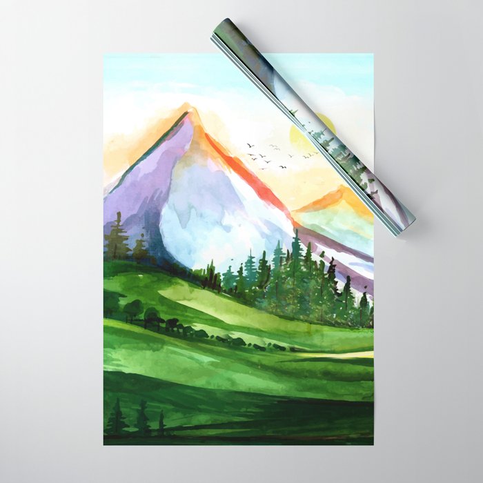 Colorful Landscape 4 Wrapping Paper Gallery Image 1