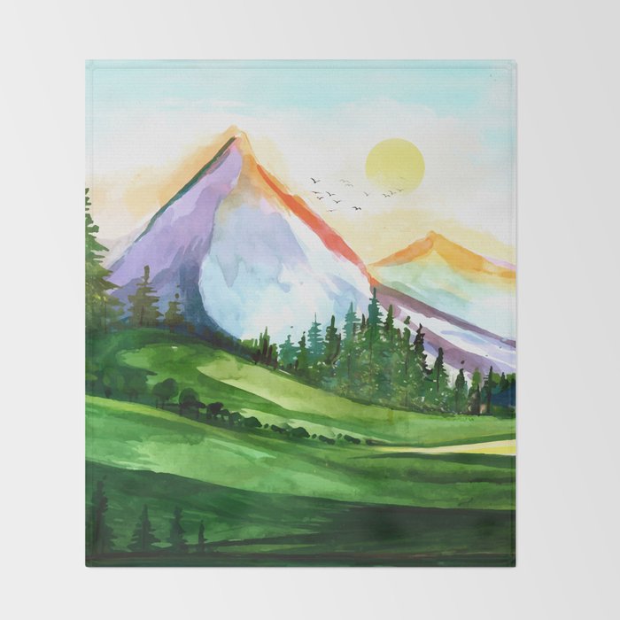 Colorful Landscape 4 Throw Blanket Gallery Image 2