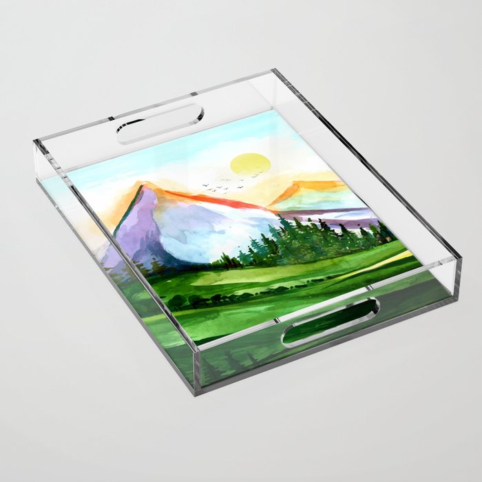 Colorful Landscape 4 Acrylic Tray Gallery Image 1